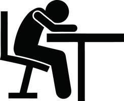 Burnout Exhaustion Frustration Pictogram Illustrating Fatigue And Stress In The Workplace Setting vector