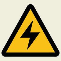 Electrical Hazard Warning Sign Design With Lightning Bolt In Yellow Triangle vector