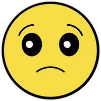 Cartoon Sad Emoji Illustration Simple Graphic Expression Of Disappointment Isolated vector