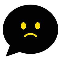 Sad Speech Bubble With Yellow Eyes And Mouth Expressing Unhappiness vector