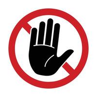 Do Not Touch Sign With Hand Prohibition Symbol In Red Circle vector