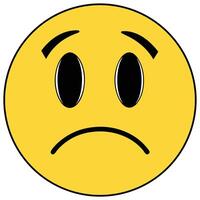 Sad Emoji Illustration In Yellow Isolated On White Background For Social Media Use vector