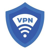 Blue Shield With Vpn Icon Symbolizing Secure Internet Connection Service vector