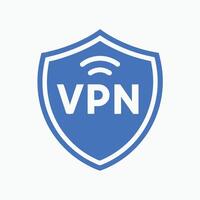 Blue Shield With Vpn Symbolizing Secure Network Connection And Data Protection vector