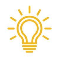 Golden Light Bulb Symbolizes Innovation Creativity And Idea Generation On White Background vector