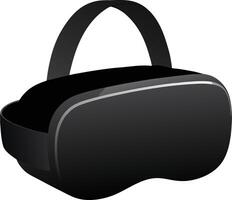 Sleek Black Virtual Reality Headset Isolated On White Background Future Technology Design vector
