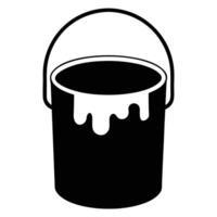 Paint Bucket Silhouette With Dripping Paint Simple Illustration For Decoration vector