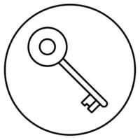 Outline Key Icon Isolated On White Background Represents Security And Access vector