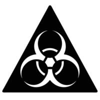 Biohazard Symbol Icon In Black And White Isolated On White Background vector