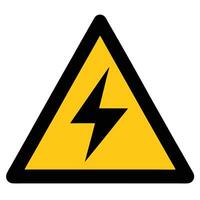 High Voltage Electrical Hazard Warning Sign Symbol In Yellow And Black Triangle vector