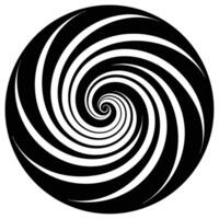 Abstract Circular Swirl Pattern Design In Black And White Minimalist Style Illustration vector