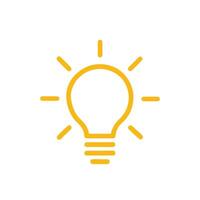 Simple Yellow Lightbulb Symbol Idea Generation Creativity Innovation Solution Concept vector