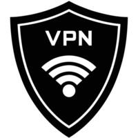 Vpn Shield Icon With Wifi Symbol For Secure Network Connection Illustration vector