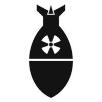 Atomic Bomb Minimalist Illustration Radioactive Symbol Dangerous Weapon Concept Monochrome Icon vector