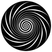 Abstract Black And White Hypnotic Spiral Design Illusion Background Graphic vector