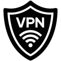 Vpn Shield Icon With Wireless Signal Security Network Connection Protection vector