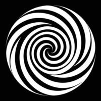Hypnotic Spiral Pattern Black And White Geometric Optical Illusion Illustration vector
