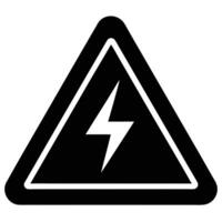 High Voltage Warning Sign Black Triangle With Lightning Bolt Symbol Icon vector