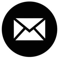 Illustration Of Envelope In Black Circle Signifying Email Communication vector