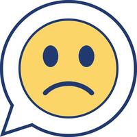 Sad Expression In Speech Bubble Illustration For Emotions And Communication vector