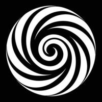 Abstract Swirl Design Vortex Illustration With Black Background And White Curved Lines vector