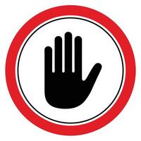 Hand Stop Sign Symbol Warning Danger Restriction Prohibition Caution Palm vector