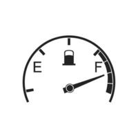 Black And White Fuel Gauge Full Icon Illustration Design vector