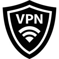 Vpn Secure Connection Shield Icon Internet Privacy Protection Security Concept Black And White vector