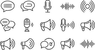 a set of icons for speech and sound vector