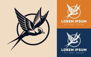 Elegant Two-Color Bird Logo with a Playful and Minimalist Twist vector