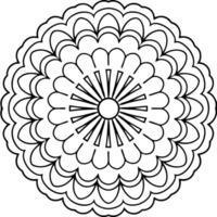 Fast Coloring Mandala Page with Simple Geometry vector