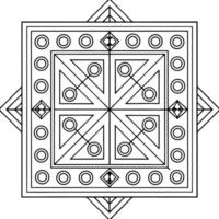 Geometric Square and Triangle Pattern Coloring Page vector