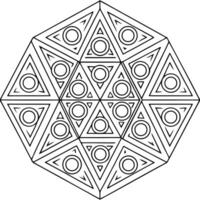 Mindful Coloring Page Featuring Repeating Geometric Elements vector