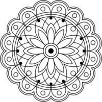 A beautiful, symmetrical mandala design, created with bold black lines on a white background. vector