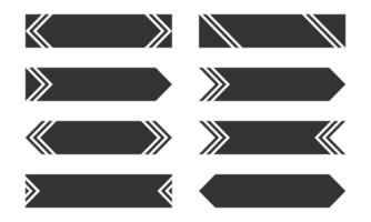 a collection set of black arrow shape label elements vector