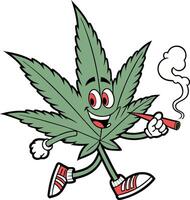 Marijuana leaf cartoon character vector