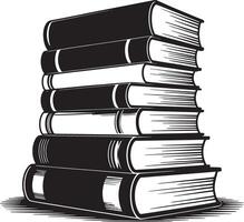 Stack of Books Silhouette, Knowledge and Education Icon vector