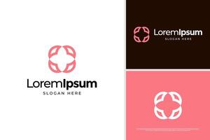 Elegant flower Yoga meditation illustration logo template vector