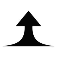 Black arrow pointing up direction symbol graphic illustration design element vector