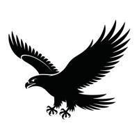 Silhouette of an eagle flying with wings spread and claws extended vector