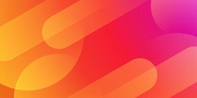 Abstract colorful orange and pink gradient dynamic background. Simple circle and overlap rounded shapes pattern design. vector