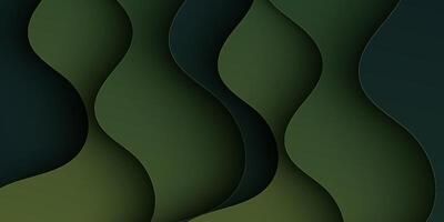 Abstract realistic green gradient wave 3D background. Simple and trendy wave pattern. vector