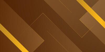 Abstract brown papercut overlap shapes background. Simple gold lines pattern concept. Trendy frame background. vector