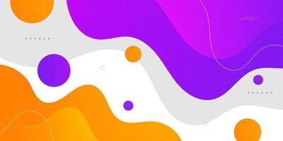 Abstract colorful wave banner with orange and purple fluid background. Simple wave pattern on white background. vector