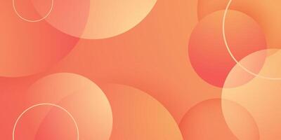 Abstract colorful orange circle background. Trendy shapes overlap circle pattern background. vector