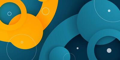 Abstract colorful blue and orange circle background. Overlap circle shapes pattern background vector