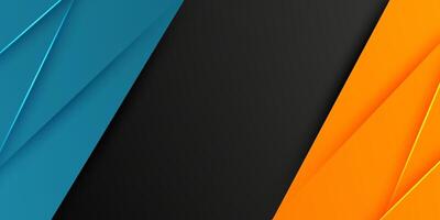 Abstract colorful orange and blue overlap pattern on dark background. Simple pattern with shadow and lights. vector