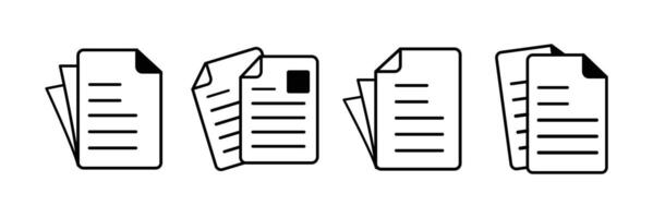 Paper document icon and file outline linear icon. vector