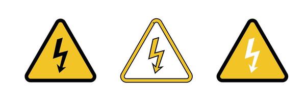 High voltage icon with lightning and High voltage icon. Alert, hazard and danger, caution electrical icon. vector
