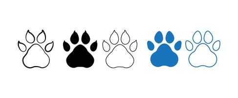 Pet paw icon set. cat and dog paw icon. Paw Print symbol template for graphic and web design collection. vector